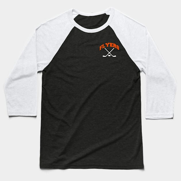 Flyers Hockey Small Logo Baseball T-Shirt by CovpaTees